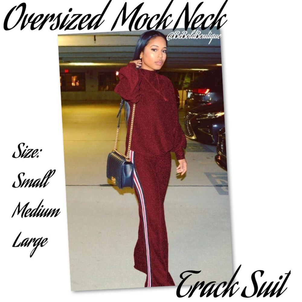 LAST ONE Oversized Mock Neck Track Suit 🍃LARGE